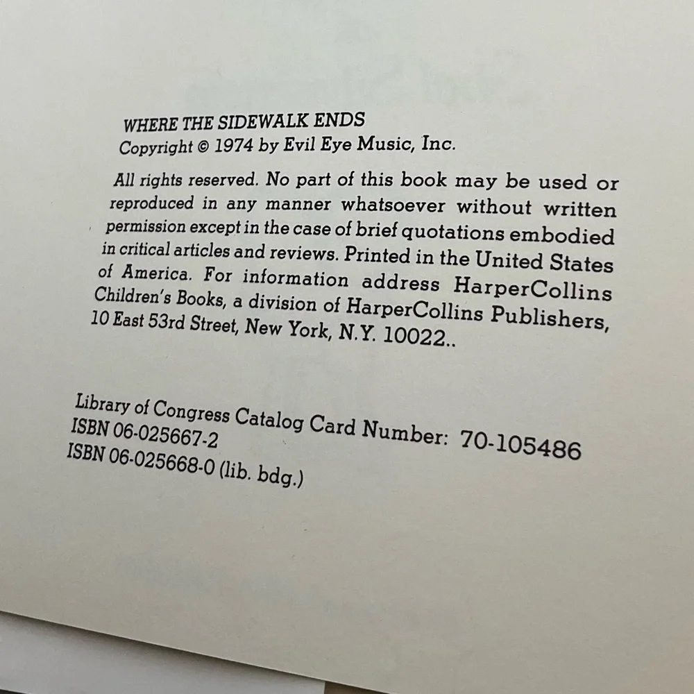 Where The Sidewalk Ends by Shel Silverstein Copyright 1974 Edition Poems Book - Picture 3 of 5